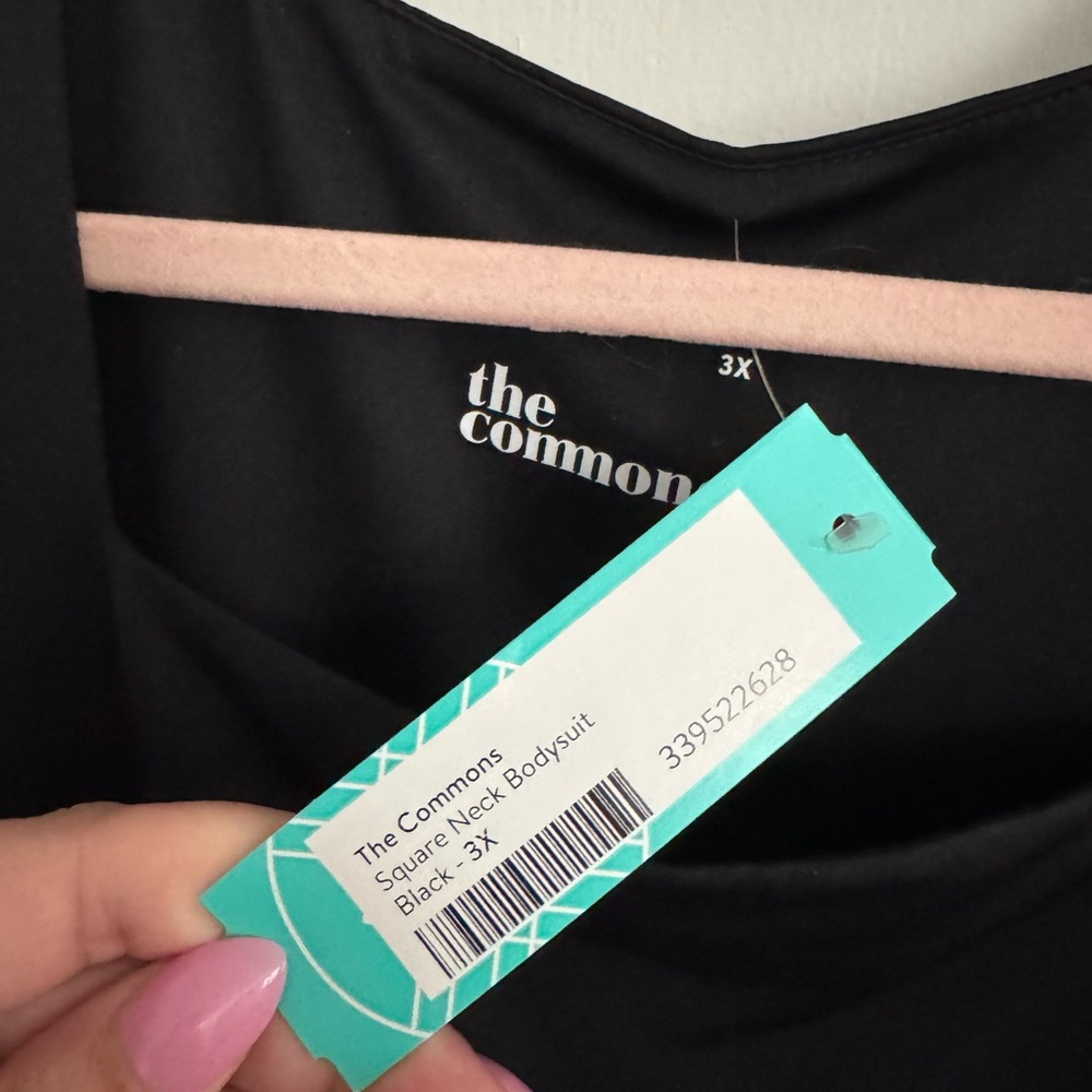 The Commons Black Square Neck Bodysuit 3X